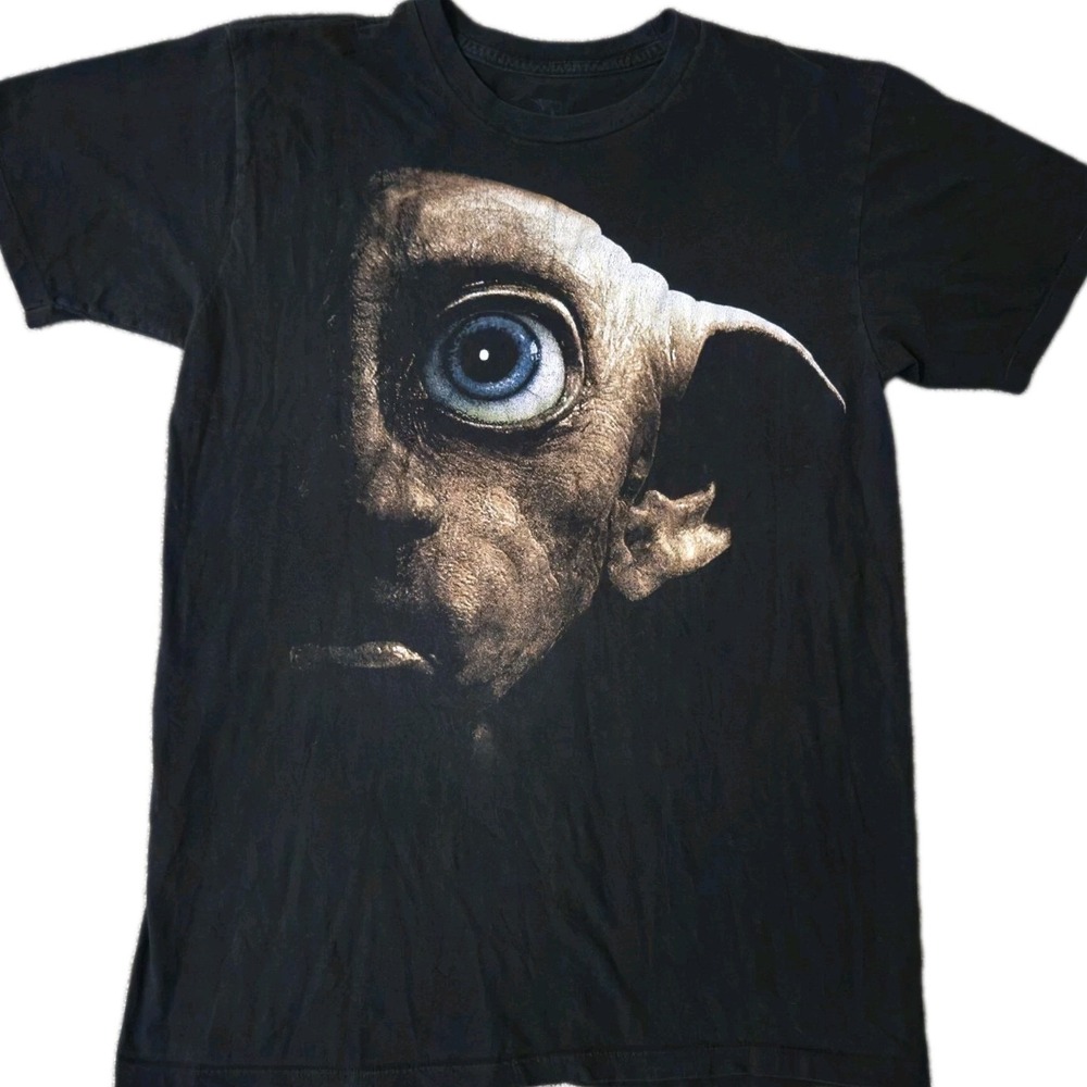 Harry Potter Big Face Dobby Shirt Adult Size XL Movie Promo Tee Black Universal